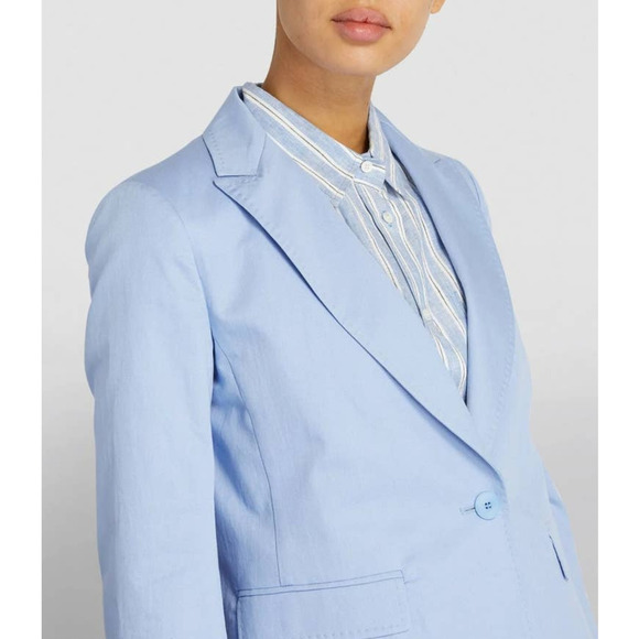Max Mara NEW Azzurro Cotton Twill Blazer Ladies size 16 - Picture 13 of 13